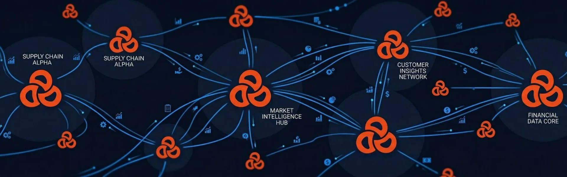 Abstract visualisation of AI knowledge graph connections