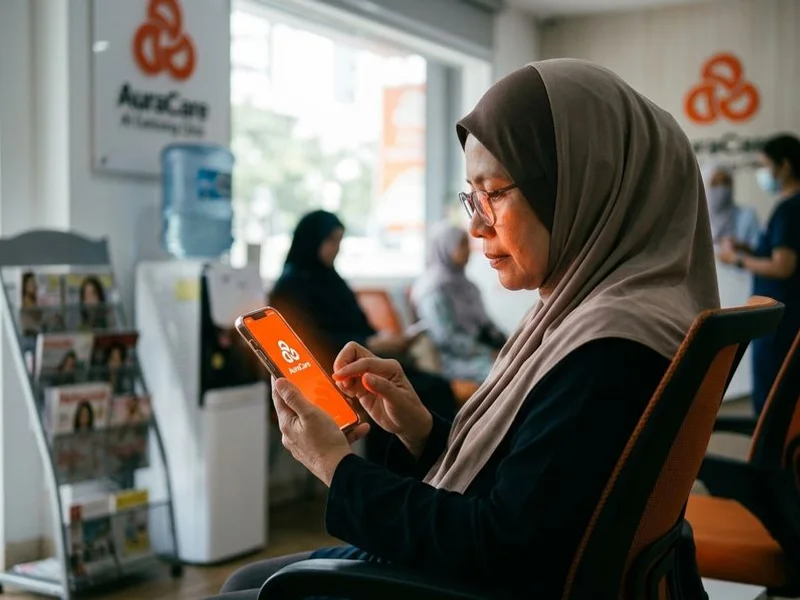 Patient researching healthcare providers through AI on smartphone