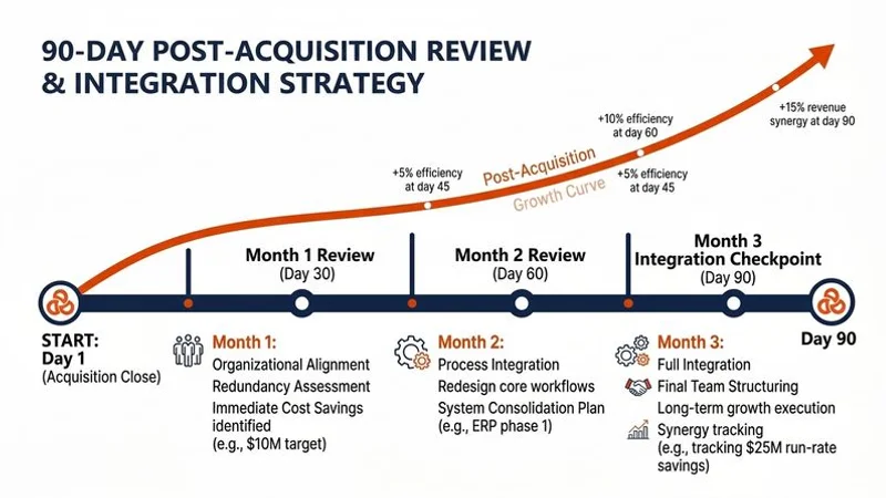 Timeline graphic showing a 90-day review velocity building plan with monthly targets and milestone markers