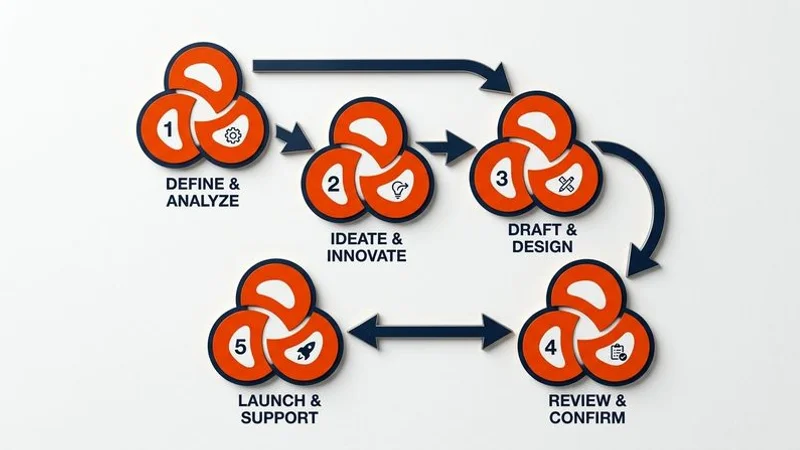 Step-by-step summary graphic showing the five-step AI visibility check process from testing to ongoing monitoring