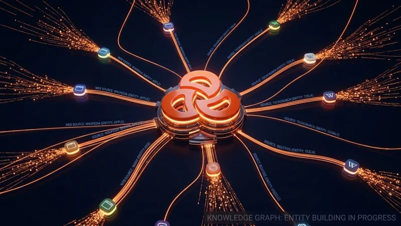 Diagram showing how ChatGPT aggregates information from multiple web sources to build an entity understanding of a local business